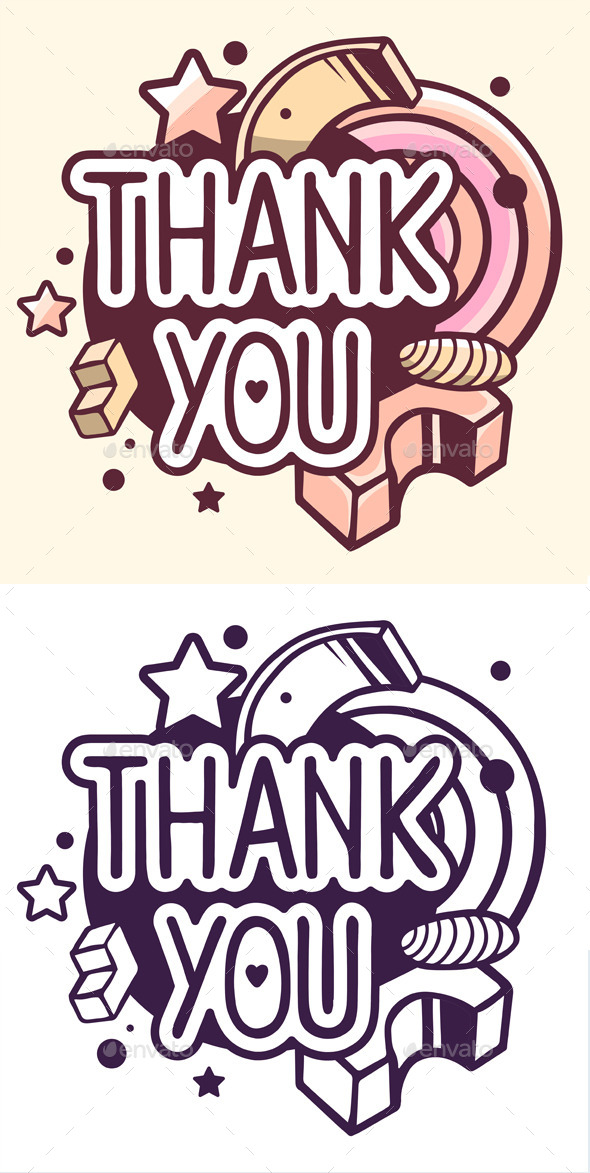Thank You Quote on Abstract Background - Decorative Symbols Decorative