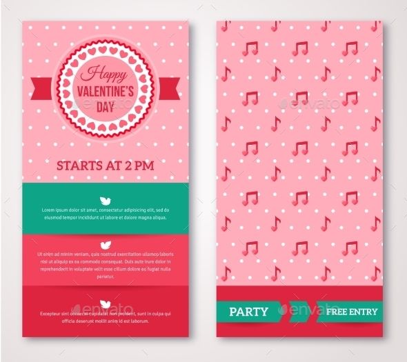 Beautiful Greeting Or Invitation Cards With - Valentines Seasons/Holidays