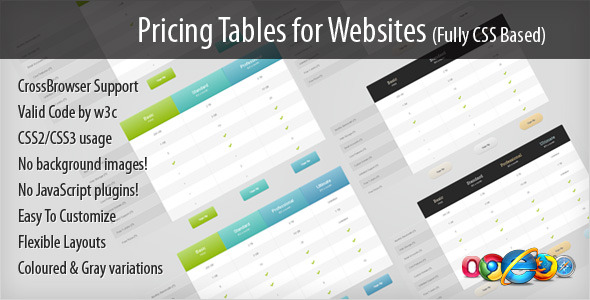 Pricing Tables for - CodeCanyon 1247442