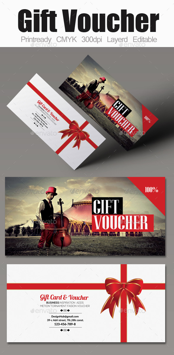 Multi Use Business Gift Voucher - Cards & Invites Print Templates