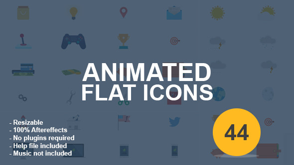 Animated Flat Icons - VideoHive 12376045