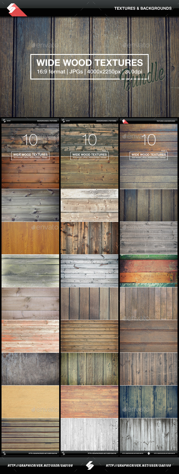 30 Wide Wood Textures Bundle - Wood Textures