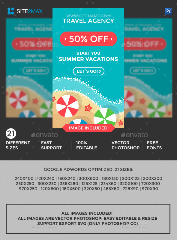 Travel Banners - Banners & Ads Web Elements