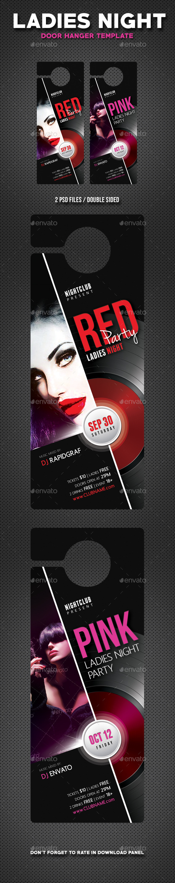 Ladies Night Party Door Hanger - Miscellaneous Print Templates