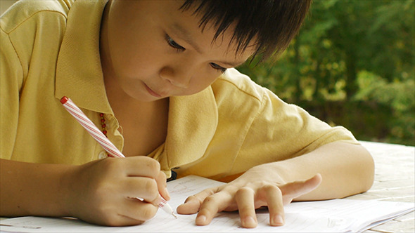 Young Boy Doing Homework 07 Young Boy Doing Homework 07