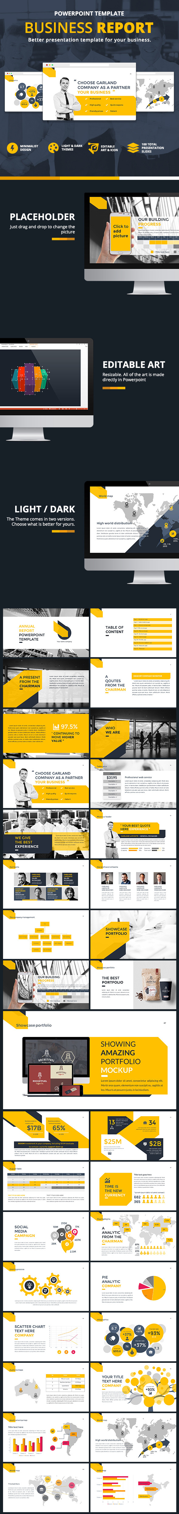 Business Report Presentation - Business PowerPoint Templates