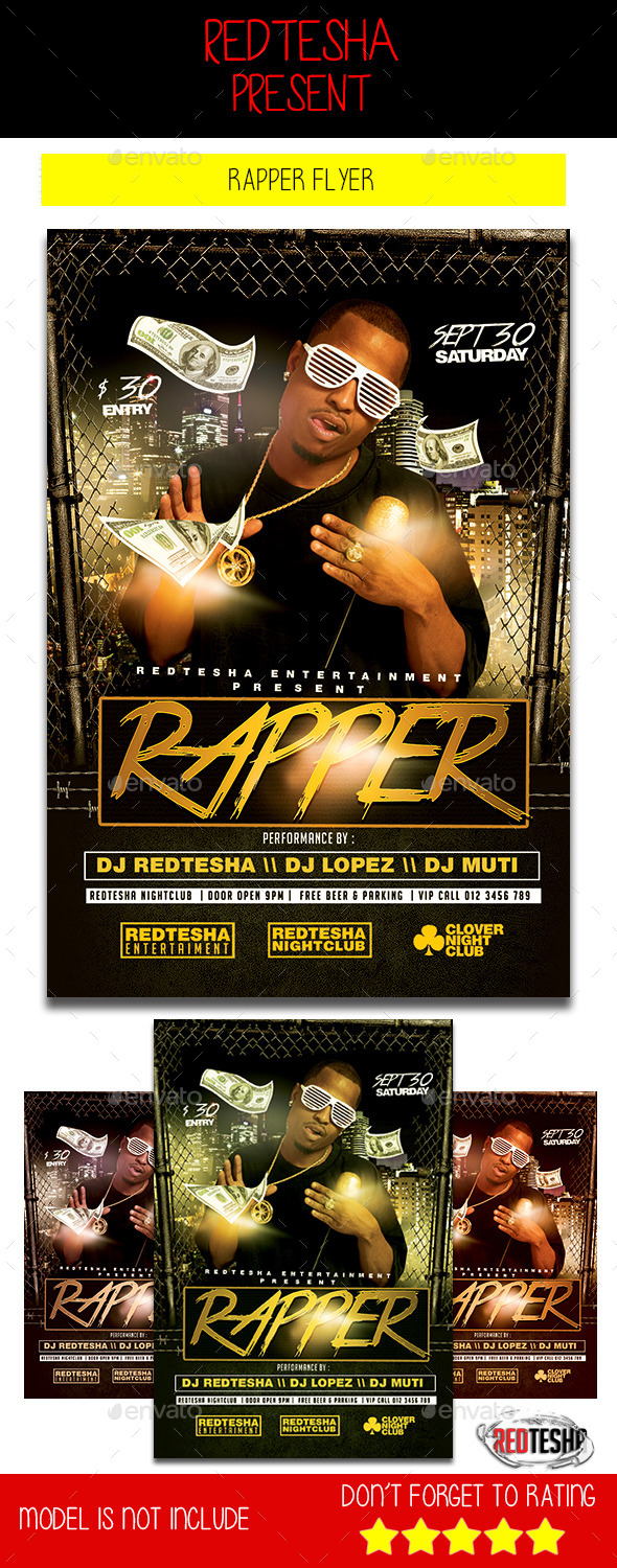The Rapper Flyer - Clubs & Parties Events