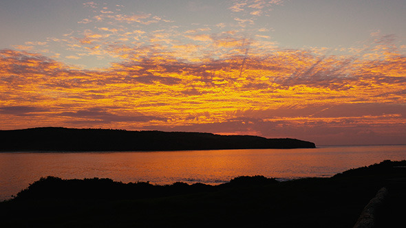 Golden Sunrise Over the Ocean