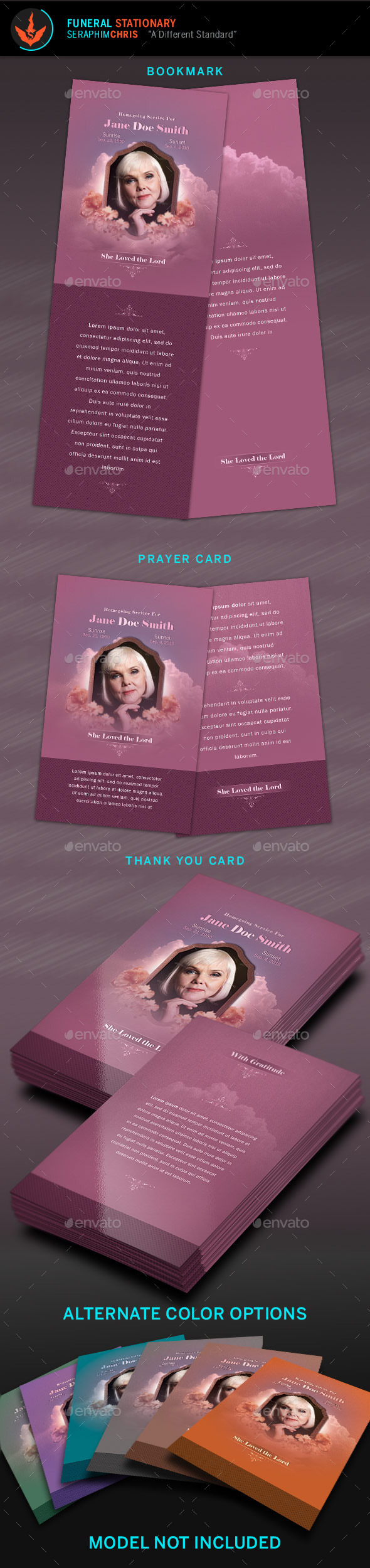 Funeral Stationery Set Template - Stationery Print Templates