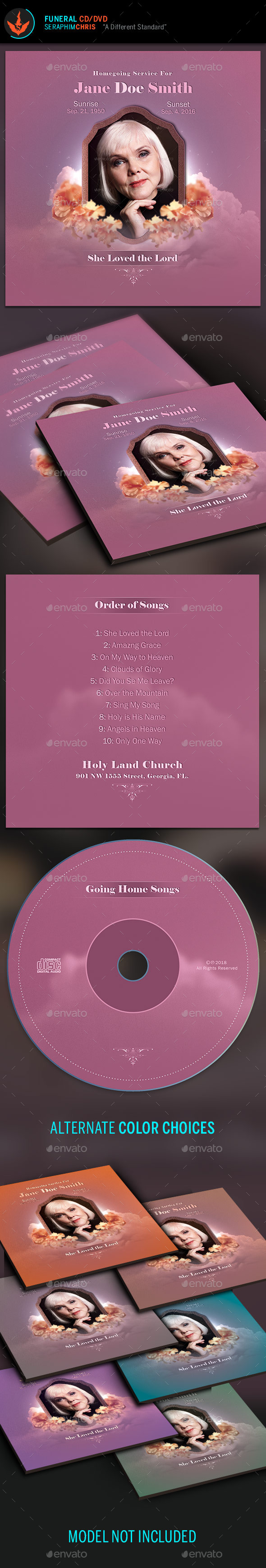 Funeral CD/DVD Template - Print Templates