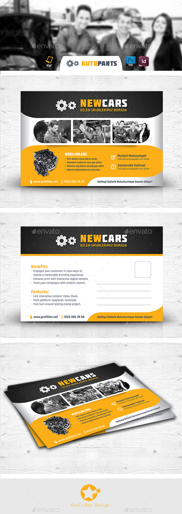 Automobile Service Postcard Templates Automobile Service Postcard Templates