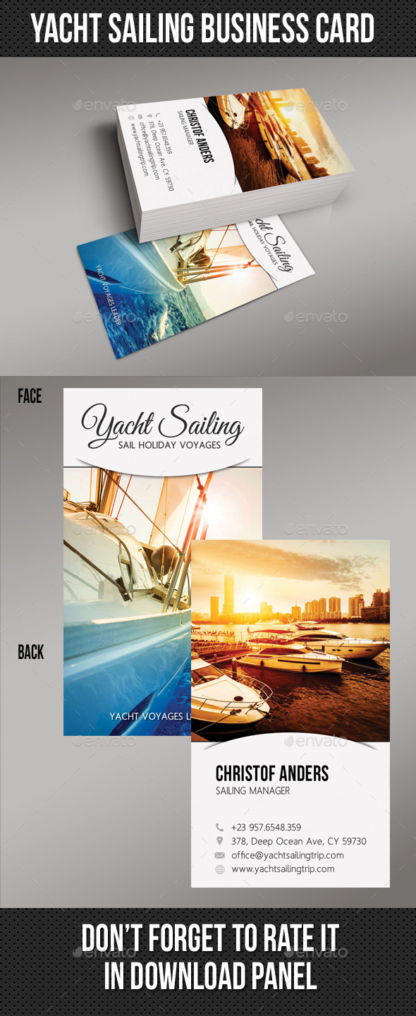 Yacht Sailing Business Card 03 - Business Cards Print Templates