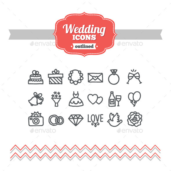 Hand Drawn Wedding Icons - Miscellaneous Icons