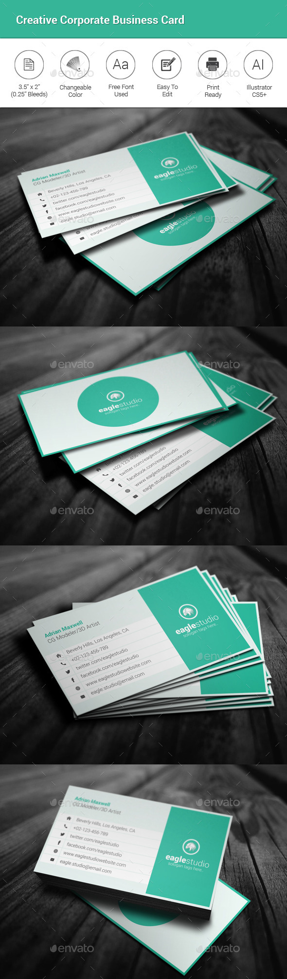 Creative Corporate Business Card - Corporate Business Cards
