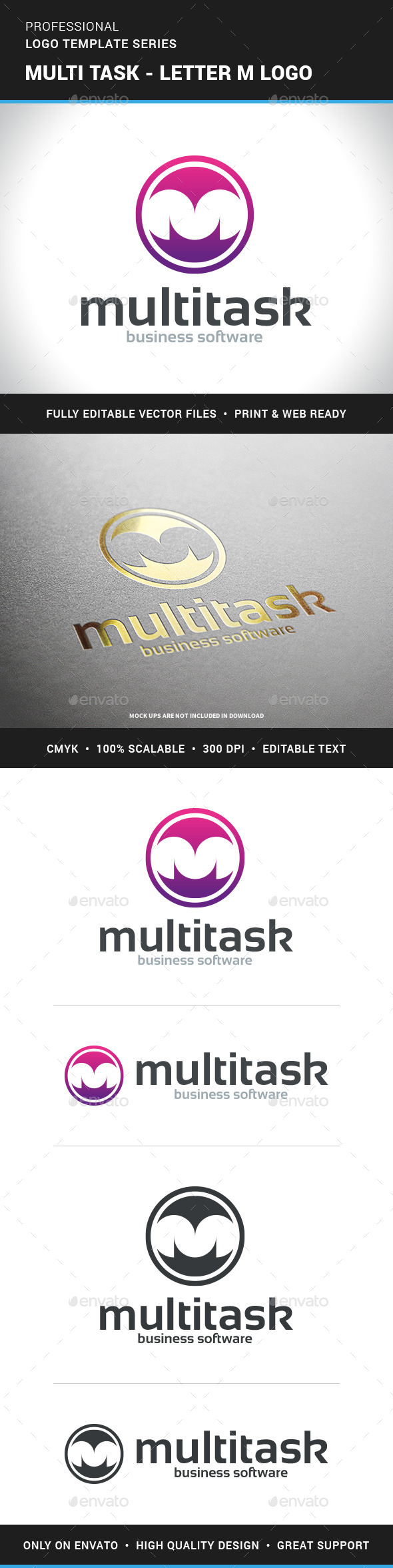 Multitask - Letter M Logo - Letters Logo Templates