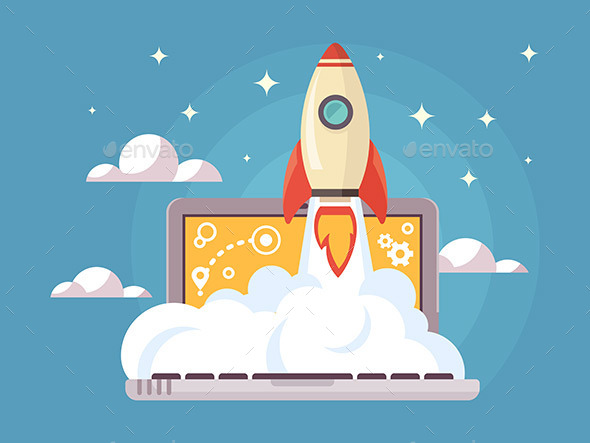Web Start Up Flat Style - Web Technology