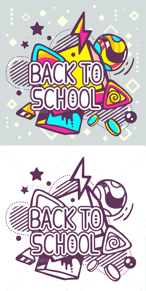 Back to School Quote on Abstract Background - Decorative Symbols Decorative