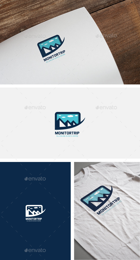 Monitor Landscape Logo - Nature Logo Templates