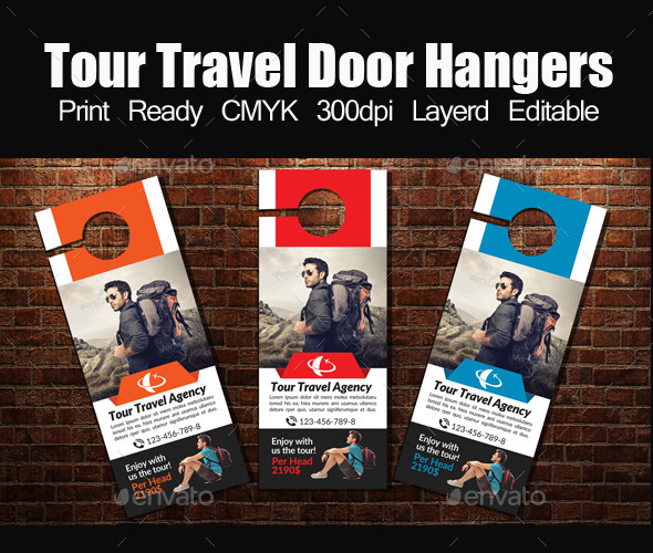 Tour Travel Door Hanger Template - Miscellaneous Events
