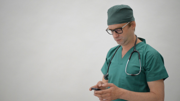 Doctor Doing Text Message Doctor Doing Text Message