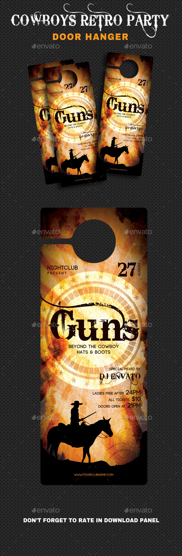 Cowboys Retro Party Door Hanger Cowboys Retro Party Door Hanger