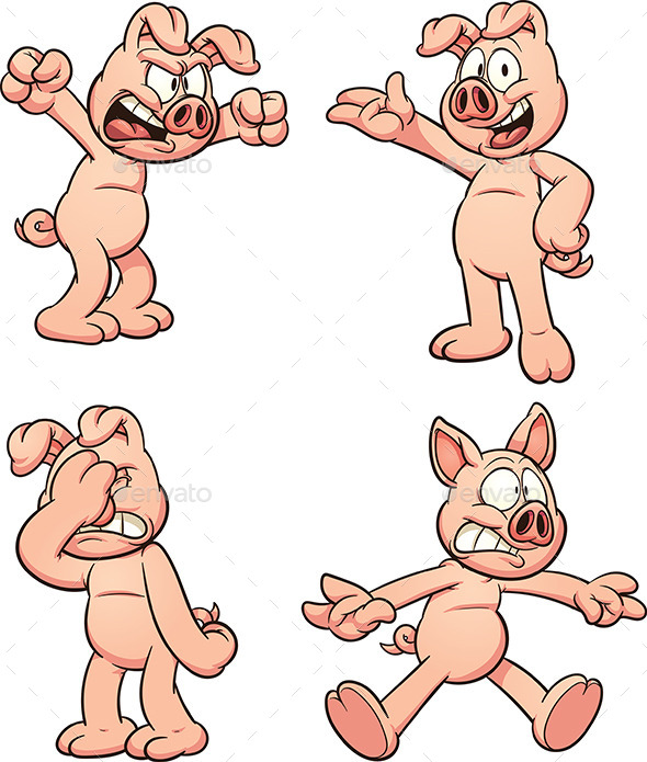 Cartoon Pig - Animals Characters