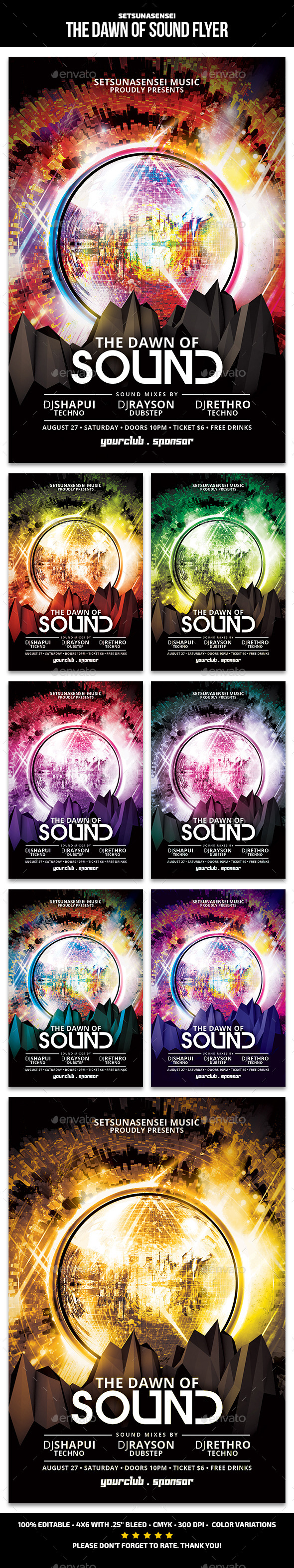 Dawn of Sound Flyer - Clubs & Parties Events