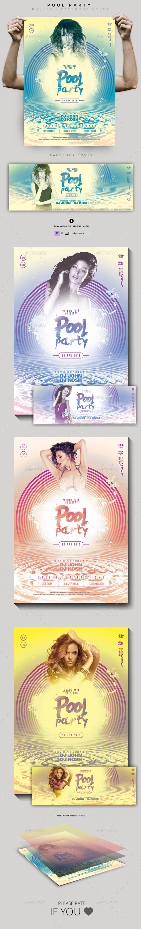 Pool Party Flyer / Poster / Facebook Cover - Clubs & Parties Events
