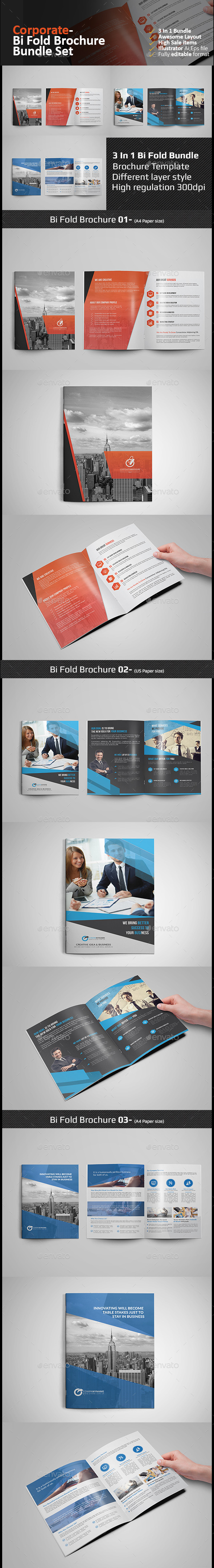 Bi Fold Brochure Bundle - Corporate Brochures