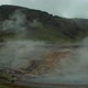 iceland landscape, geothermal hotspring steam smoke rising, distant figure of photographer taking a - VideoHive Item for Sale