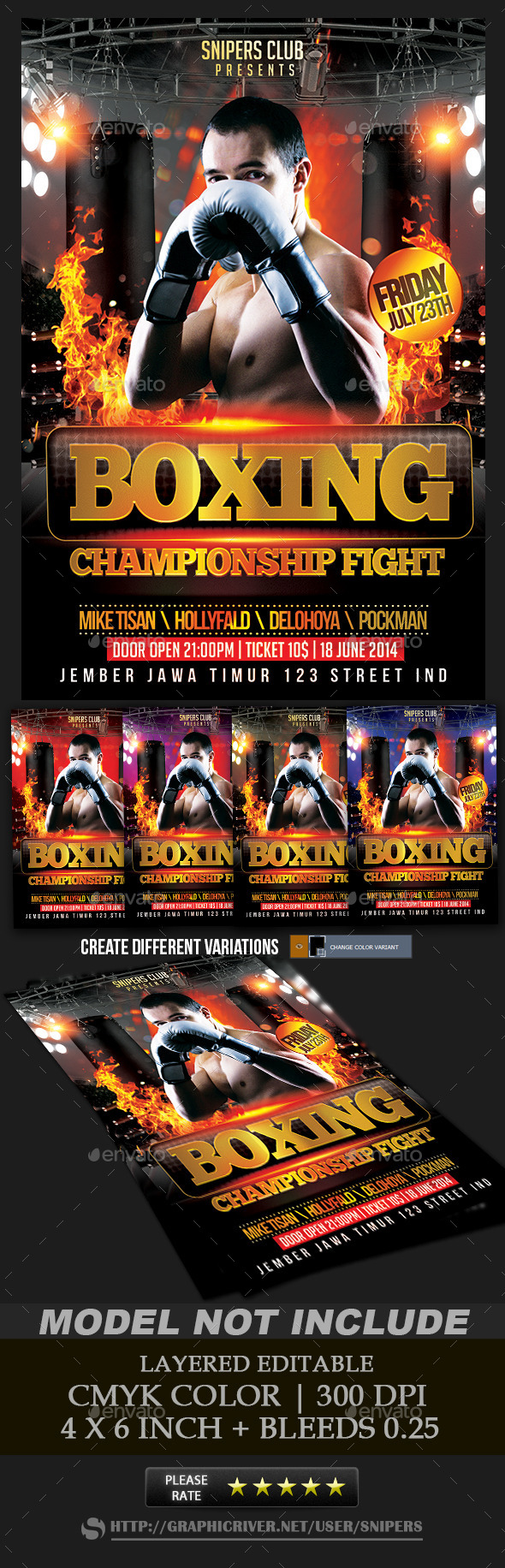 Boxing Championship Fight - Events Flyers