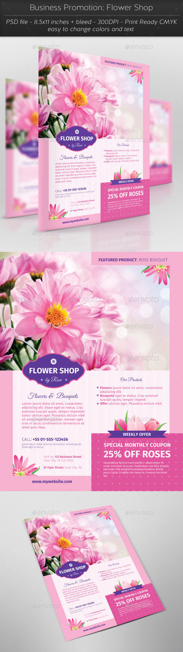 Business Promotion: Flower Shop - Flyers Print Templates