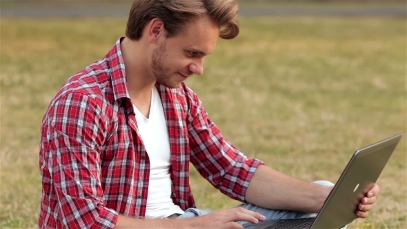 Smart Guy Studing Outdoors Smart Guy Studing Outdoors