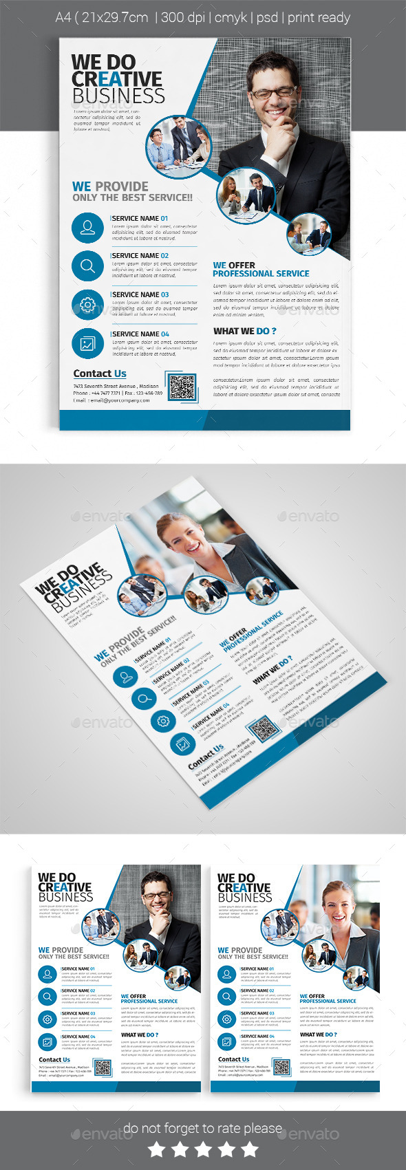 A4 Corporate Business Flyer Template Vol 10 - Corporate Flyers