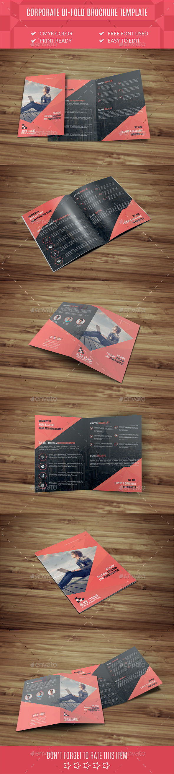 Corporate Bi-Fold Brochure Template - Corporate Brochures
