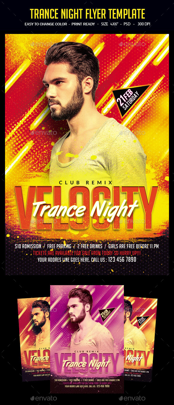 Trance Night Flyer Template - Clubs & Parties Events