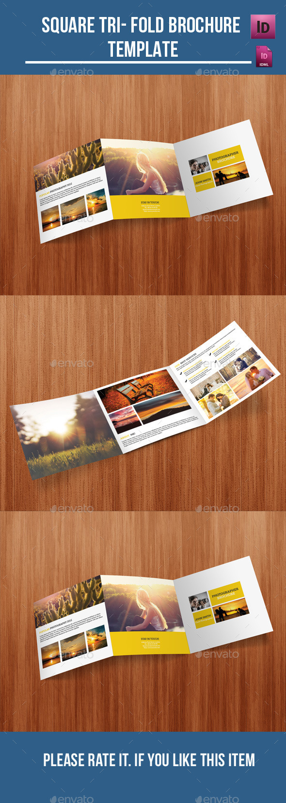 Square Tri- Fold Photographer Brochure - Corporate Brochures