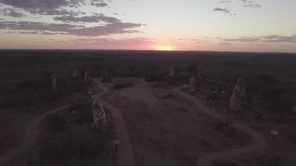 Living Desert Sculptures State Park, Broken Hill, New South Wales, Australia Aerial Drone 4K