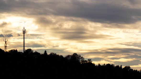 Timelapse sunset over thuringian forest, germany alt