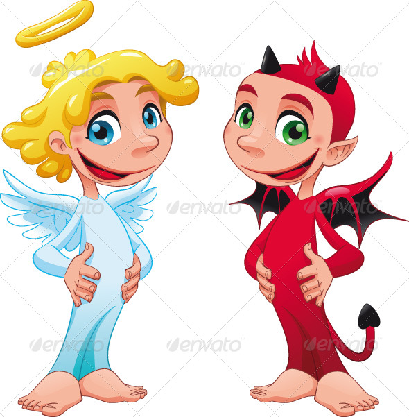 Baby Angel and Devil.