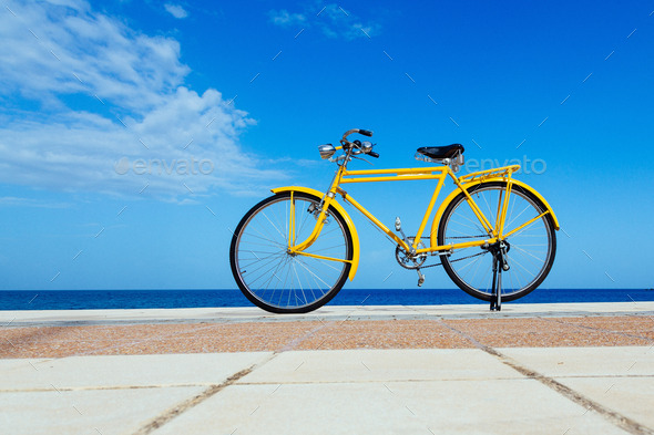Yellow bicycle - Stock Photo - Images