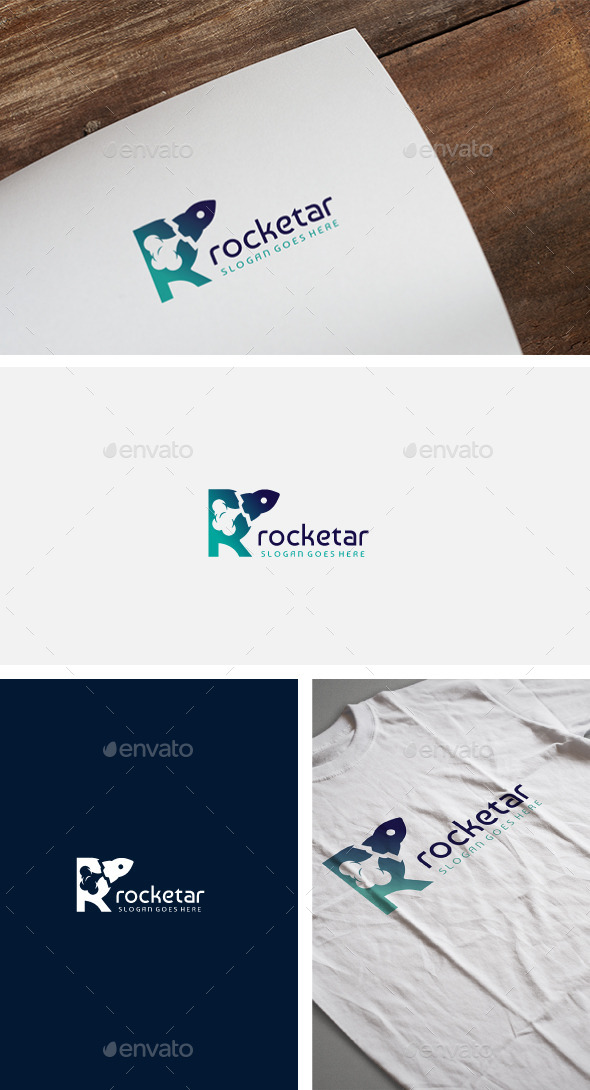 R Rocket Letter Logo - Letters Logo Templates