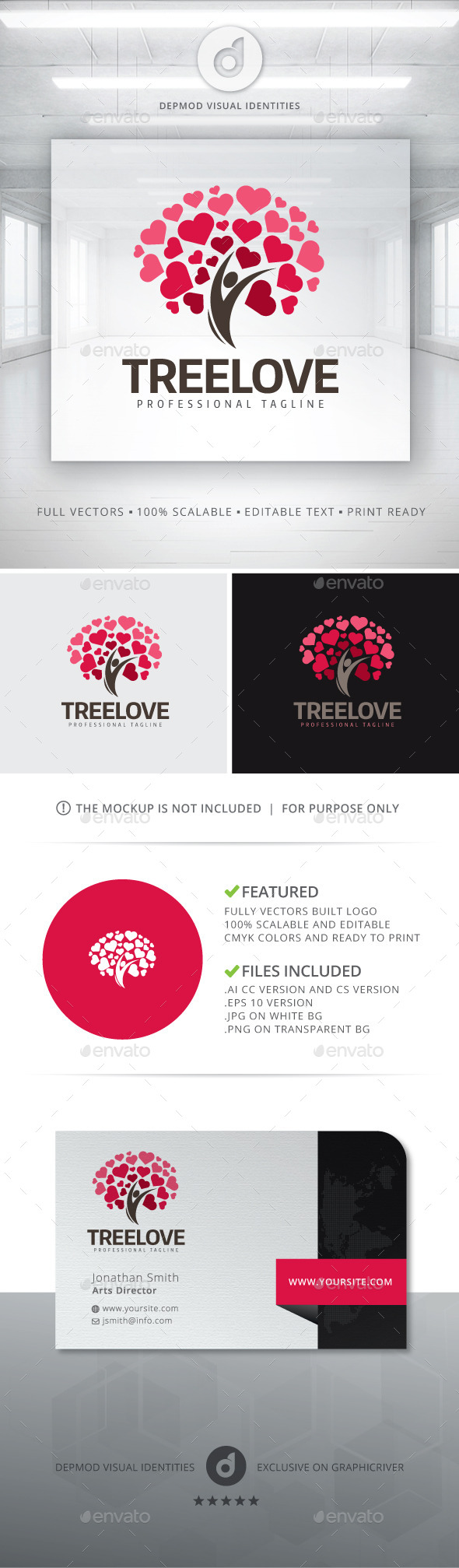 Tree Love Logo - Symbols Logo Templates