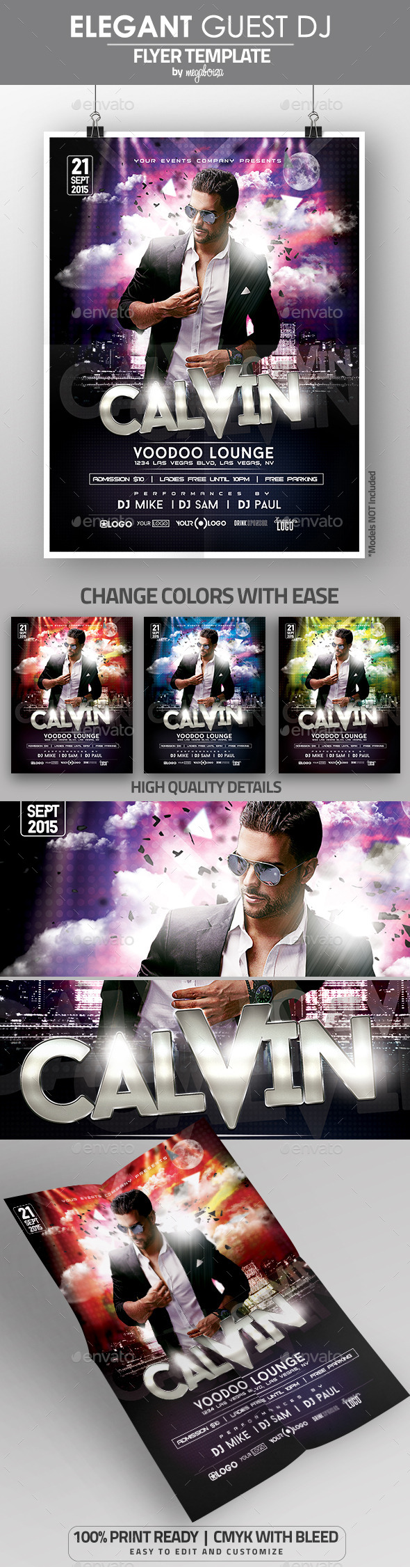 Elegant Guest DJ Flyer / Poster Template - Clubs & Parties Events