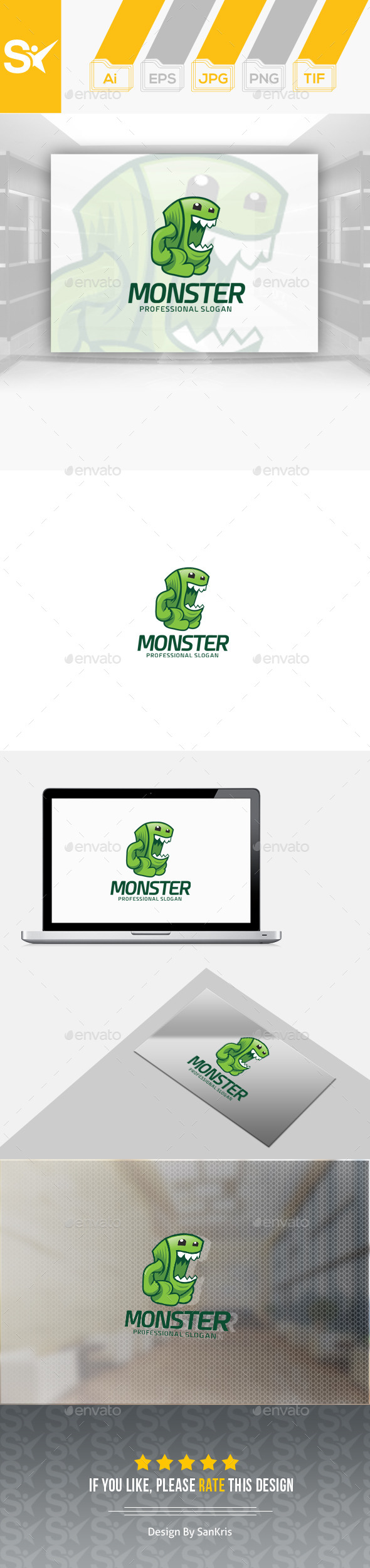Monster Logo Template - Animals Logo Templates