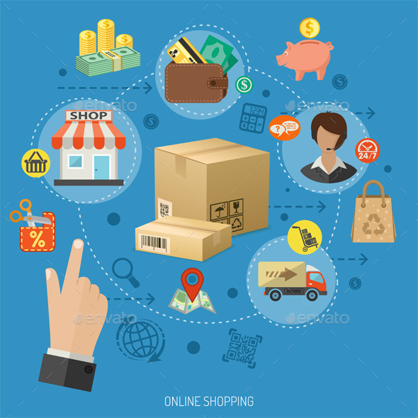 Internet Shopping Infographic - Retail Commercial / Shopping