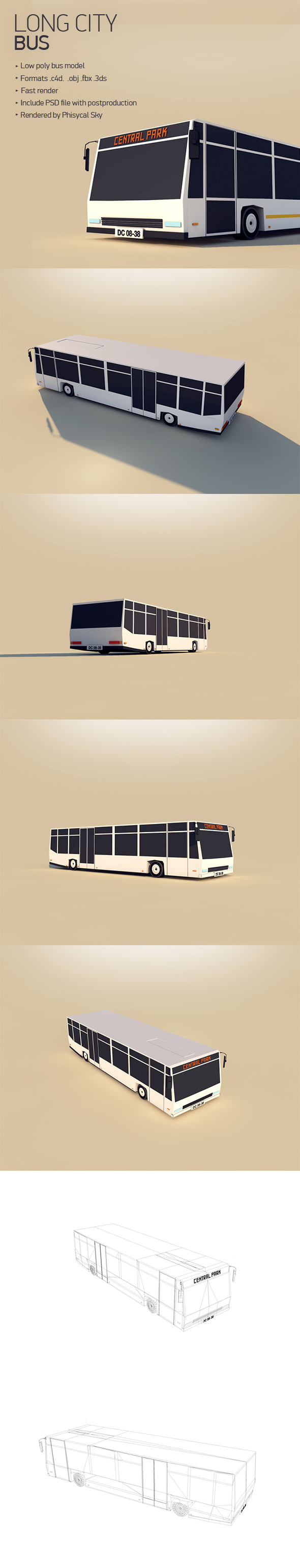Long City Bus - 3Docean 12478807
