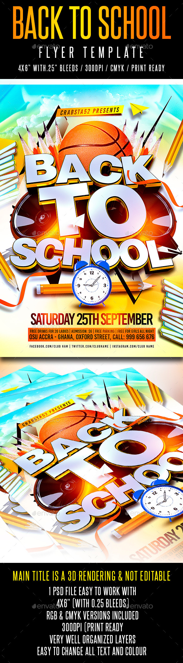 Back to School Flyer Template - Flyers Print Templates