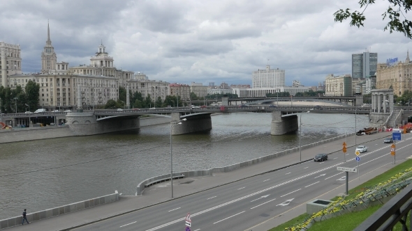 View Of The Borodinsky Bridge, Moskva-River