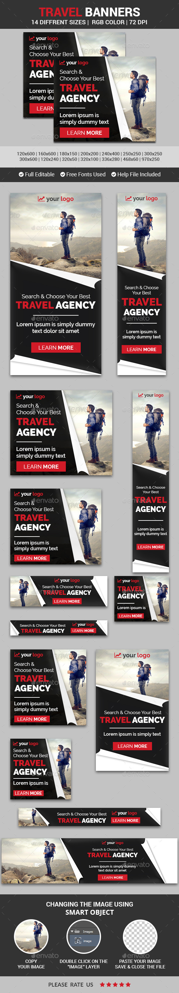 Travel Banners v7 - Banners & Ads Web Elements